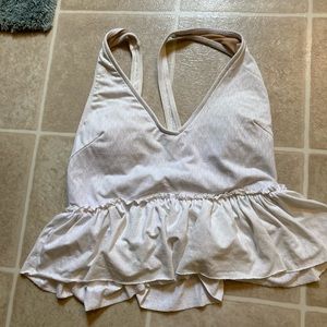 KJ lace white v neck peplum